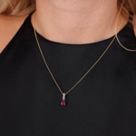 Pendentif or gris 750/18 ct avec rubis & diamants 0.05 ct H/si - AN-53583-RUB-WG