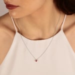 Anhänger 750/18 K Weissgold mit Rubin Tropfen und Diamanten 0.03 ct H/si - AN-46612-RUB-WG