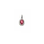 Pendentif or gris 750/18 ct avec rubis et diamants