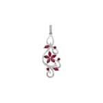Anhänger 750/18 K Weissgold mit Rubinen & Diamanten 0.03 ct