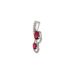 Pendentif or gris 750/18 ct avec rubis & diamants 0.06 ct H/si - AN-38103-RUB-WG