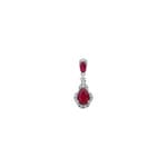 Anhänger 750/18 K Weissgold mit Rubinen & Diamanten 0.12 ct