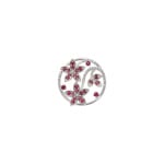 Anhänger 750/18 K Weissgold mit Rubinen & Diamanten 0.14 ct