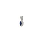 Sapphire Pendant 750/18 K White Gold with Diamonds 0.11 ct H/si - AN-53963-SAF-WG