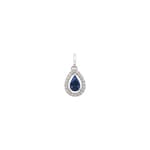 Pendant 750/18 K White Gold with Sapphires 0.50ct. and Diamonds 0.08ct.