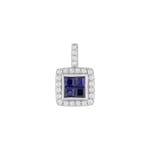 Anhänger 750/18 K Weissgold mit Saphiren und Diamanten 0.12ct.