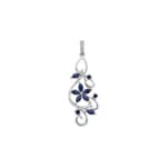 Anhänger 750/18 K Weissgold mit Saphiren & Diamanten 0.03 ct