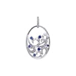 Anhänger 750/18 K Weissgold mit Saphiren & Diamanten 0.11 ct