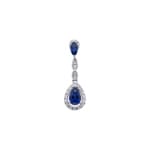 Anhänger 750/18 K Weissgold mit Saphiren & Diamanten 0.11 ct