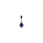 Anhänger 750/18 K Weissgold mit Saphiren & Diamanten 0.12 ct