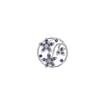 Anhänger 750/18 K Weissgold mit Saphiren & Diamanten 0.14 ct