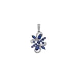 Anhänger 750/18 K Weissgold mit Saphiren & Diamanten 0.16 ct