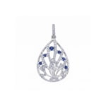 Anhänger 750/18 K Weissgold mit Saphiren und Diamanten 0.27 ct