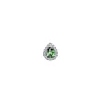 Pendentif or gris 750/18 ct avec émeraude poire et diamants 0.03 ct H/si
