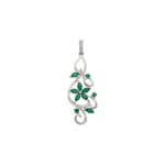 Anhänger 750/18 K Weissgold mit Smaragden & Diamanten 0.03 ct
