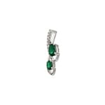 Emerald Pendant 750/18 K White Gold with Diamonds 0.06 ct H/si - AN-38103-SMA-WG