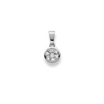 Pendentif or gris 750/18 ct avec zircone