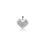 Pendentif or gris 750/18 ct avec zircones, Cœur - PP0443-02