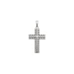 Anhänger 750/18 K Weissgold Kreuz mit Zirkonia - PP0137-02