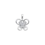 Anhänger 750/18 K Weissgold Schmetterling mit Diamanten 0.05 ct