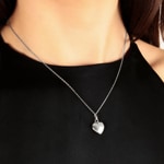 Anhänger 925 Silber rhodiniert Herz hohl 11mm - 316001