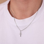 Pendant 925 Silver rhodium-plated 10x14mm, Cross - 336086