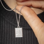 Pendentif Argent 925 rhodié 12x14mm, Signe du zodiaque Vierge - 306661.6