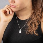 Pendentif Argent 925 rhodié 12x14mm, Signe du zodiaque Vierge - 306661.6