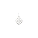 Pendentif Argent 925 rhodié 18x18mm, Croix occitane