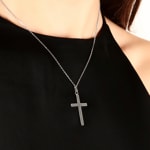 Pendant 925 Silver rhodium-plated 18x32mm, Cross - 316046