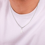 Pendentif argent 925 rhodié Lettre A - 336185.A