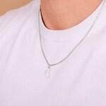 Pendentif Argent 925 rhodié, Lettre C - 336185.C