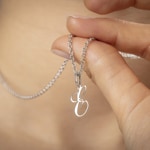 Pendentif Argent 925 rhodié, Lettre E - 336185.E
