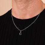Pendentif argent 925 rhodié Lettre G - 316527.G