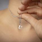 Pendant 925 Silver rhodium-plated, Letter U - 316527.U