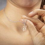 Pendant 925 Silver rhodium-plated, Letter U - 336185.U