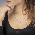 Pendant 925 Silver rhodium-plated, Letter U - 336185.U