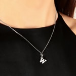 Pendant 925 Silver rhodium-plated, Letter W - 316527.W