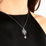 Pendant 925 Silver rhodium-plated, Huguenot Cross - 306016