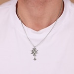 Pendant 925 Silver rhodium-plated, Huguenot Cross - 306016