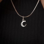 Pendant 925 Silver rhodium-plated Letter C with Cubic Zirconia - 336286.1C