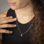 Pendant 925 Silver rhodium-plated with Cubic Zirconia, Letter F - 336286.1F