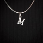 Anhänger 925 Silber rhodiniert Buchstabe M mit Zirkonia - 336286.1M