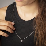 Anhänger 925 Silber rhodiniert Buchstabe M mit Zirkonia - 336286.1M