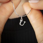 Pendant 925 Silver rhodium-plated with Cubic Zirconia, Letter U - 336286.1U