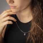 Pendentif Argent 925 rhodié avec zircones, Lettre X - 336286.1X