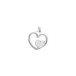Pendentif Argent 925 rhodié avec zircones pavé, Cœur - 306292.1