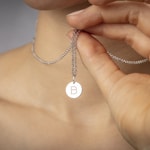 Pendentif Argent 925 rhodié Ø 12mm, Lettre B - 336289.B