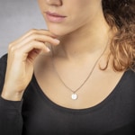 Anhänger 925 Silber rhodiniert Buchstabe D Ø 12mm - 336289.D