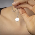 Pendentif argent 925 rhodié Lettre I Ø 12mm - 336289.I